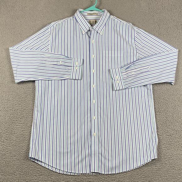 L.L. Bean Button Down Wrinkle Resistant Slightly Fitted Shirt Men's XLT Striped - Picture 1 of 8